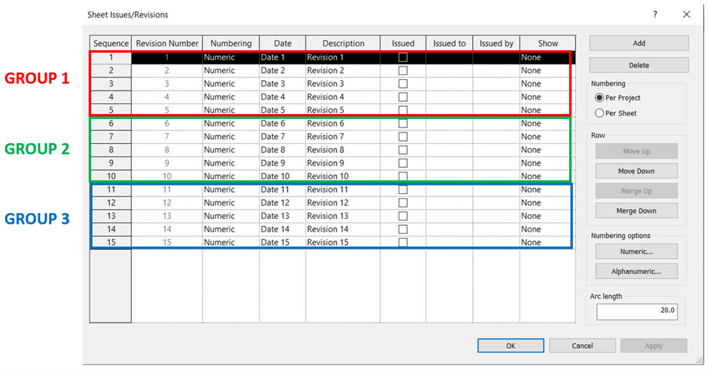 sheet issues and revisions